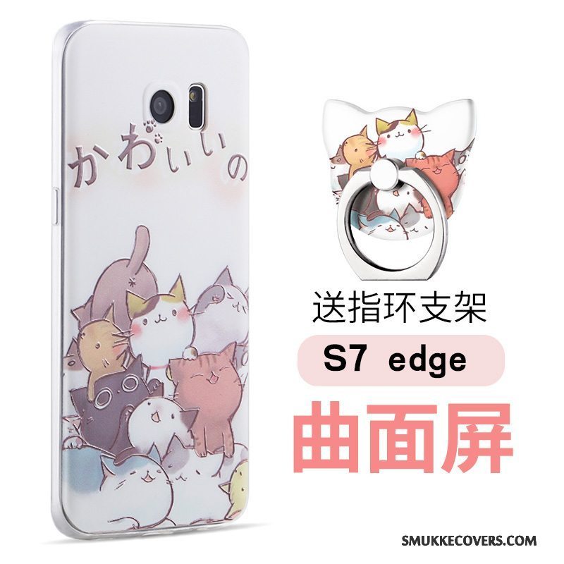 Etui Samsung Galaxy S7 Edge Relief Af Personlighed Tynd, Cover Samsung Galaxy S7 Edge Cartoon Sort Telefon