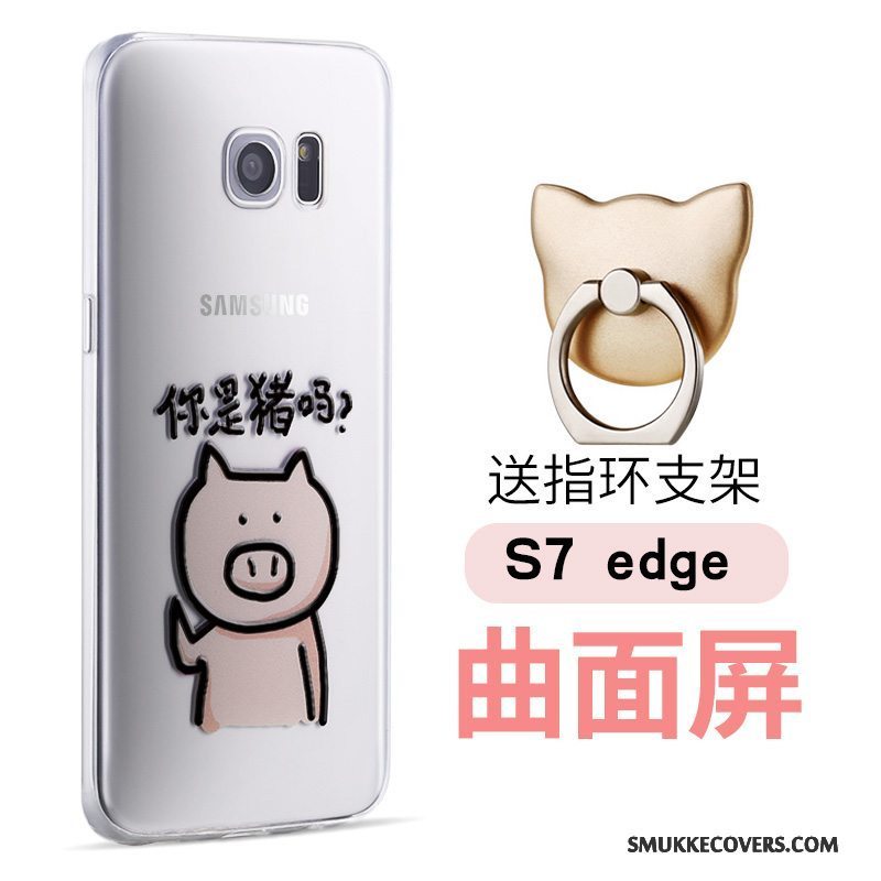 Etui Samsung Galaxy S7 Edge Relief Af Personlighed Tynd, Cover Samsung Galaxy S7 Edge Cartoon Sort Telefon