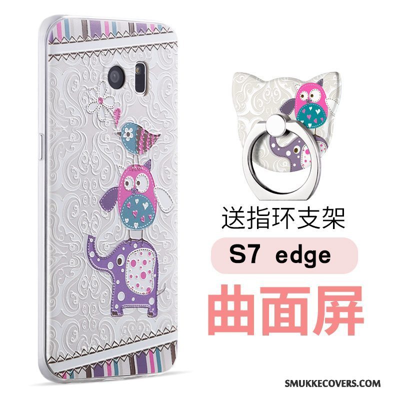 Etui Samsung Galaxy S7 Edge Relief Af Personlighed Tynd, Cover Samsung Galaxy S7 Edge Cartoon Sort Telefon