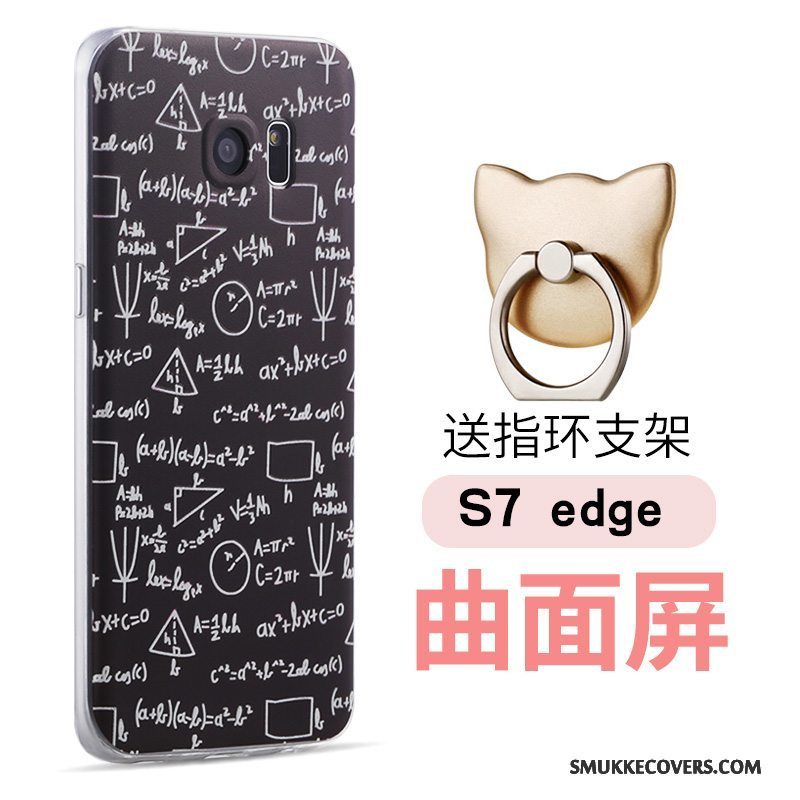 Etui Samsung Galaxy S7 Edge Relief Af Personlighed Tynd, Cover Samsung Galaxy S7 Edge Cartoon Sort Telefon