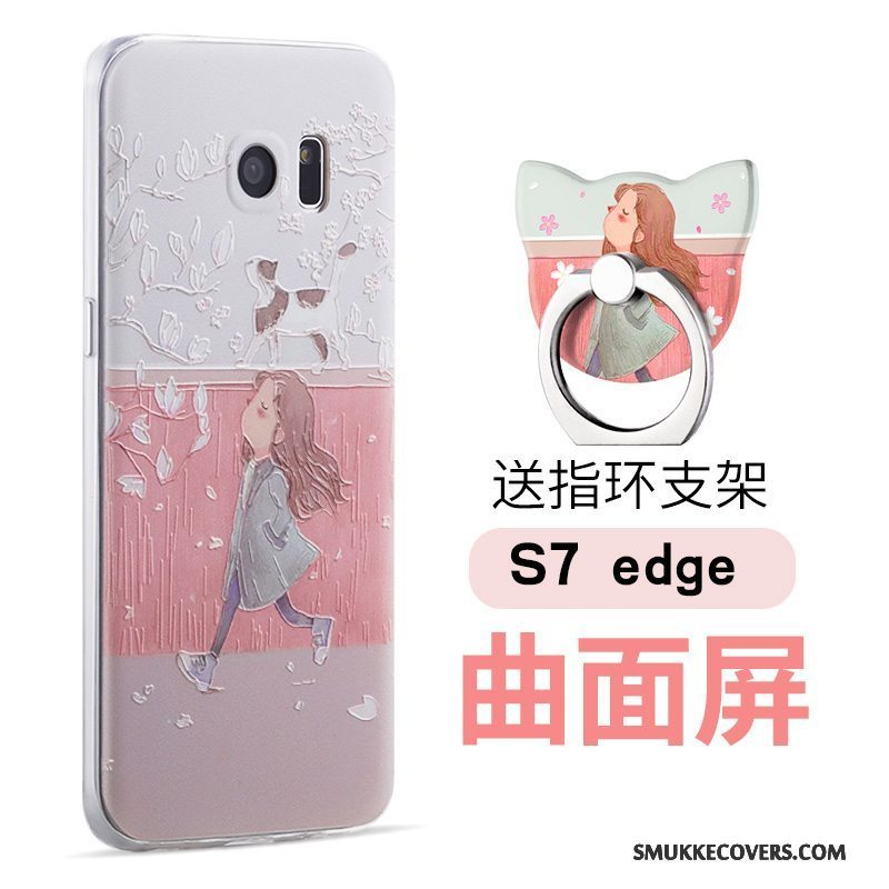 Etui Samsung Galaxy S7 Edge Relief Af Personlighed Tynd, Cover Samsung Galaxy S7 Edge Cartoon Sort Telefon