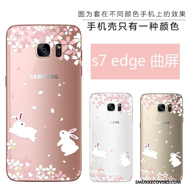 Etui Samsung Galaxy S7 Edge Relief Ny Anti-fald, Cover Samsung Galaxy S7 Edge Beskyttelse Lyserød Skønhed