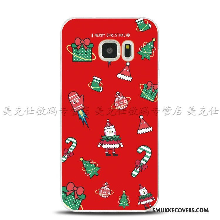 Etui Samsung Galaxy S7 Edge Relief Sort Ny, Cover Samsung Galaxy S7 Edge Blød Rød Telefon