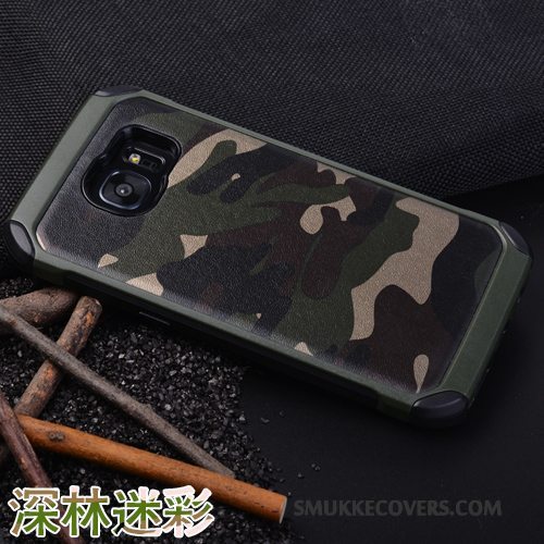 Etui Samsung Galaxy S7 Edge Silikone Anti-fald Camouflage, Cover Samsung Galaxy S7 Edge Beskyttelse Blå Af Personlighed