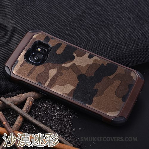 Etui Samsung Galaxy S7 Edge Silikone Anti-fald Camouflage, Cover Samsung Galaxy S7 Edge Beskyttelse Blå Af Personlighed