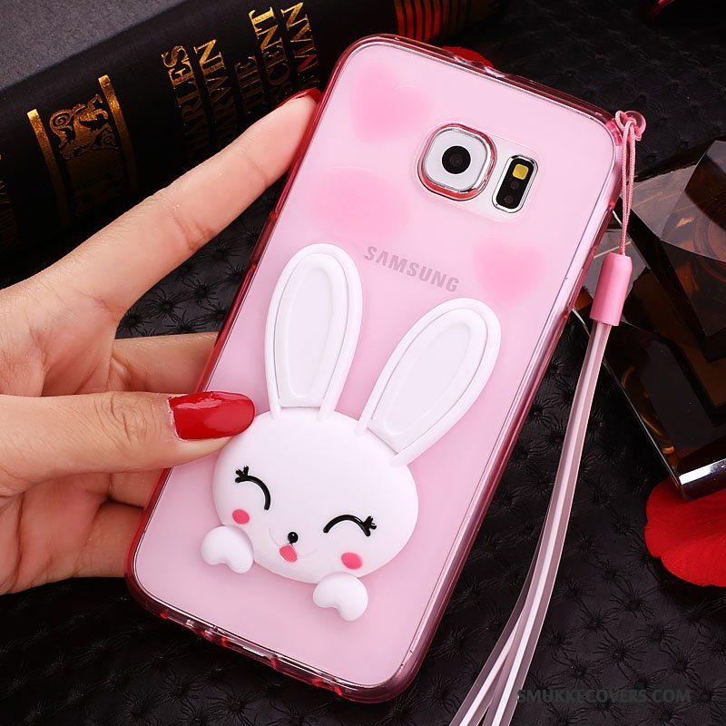 Etui Samsung Galaxy S7 Edge Silikone Lyserød Gennemsigtig, Cover Samsung Galaxy S7 Edge Cartoon