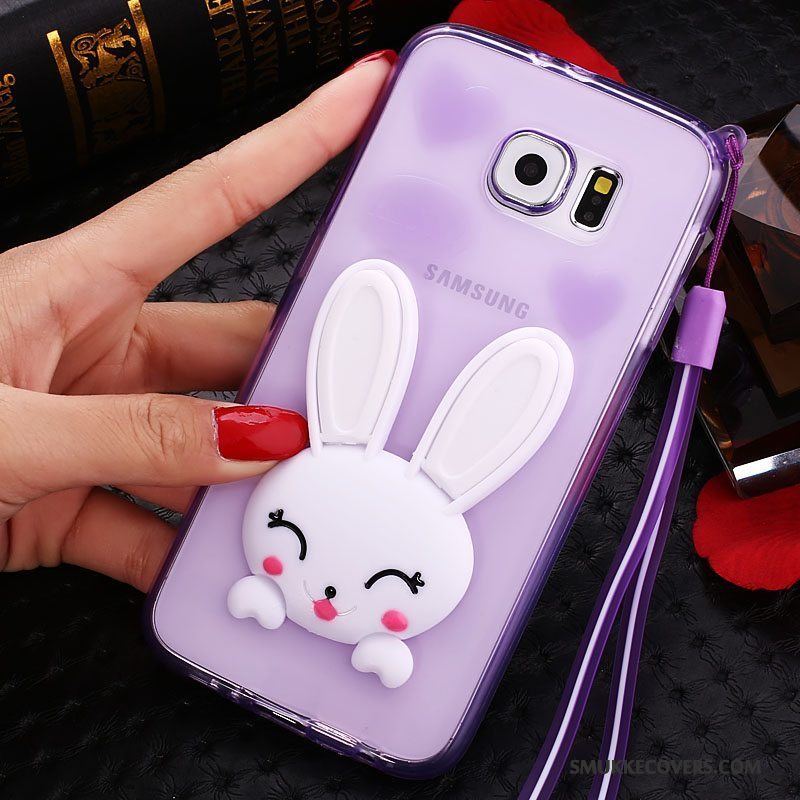 Etui Samsung Galaxy S7 Edge Silikone Lyserød Gennemsigtig, Cover Samsung Galaxy S7 Edge Cartoon