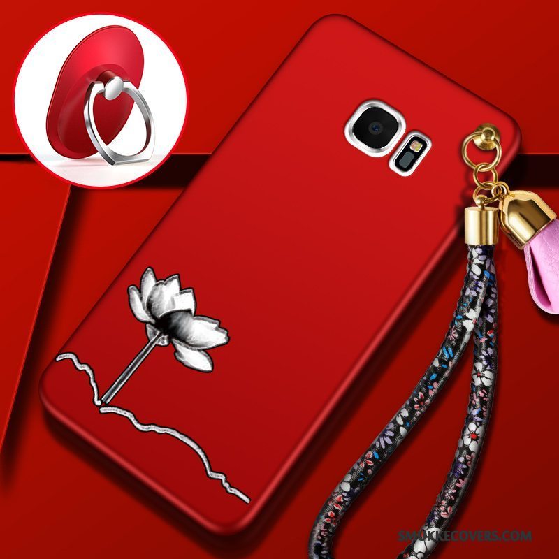 Etui Samsung Galaxy S7 Edge Silikone Rød Telefon, Cover Samsung Galaxy S7 Edge Tasker Anti-fald