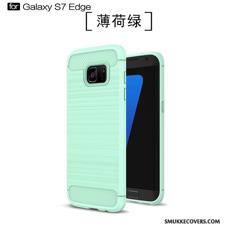 Etui Samsung Galaxy S7 Edge Silikone Silke Telefon, Cover Samsung Galaxy S7 Edge Tasker Nubuck Ny