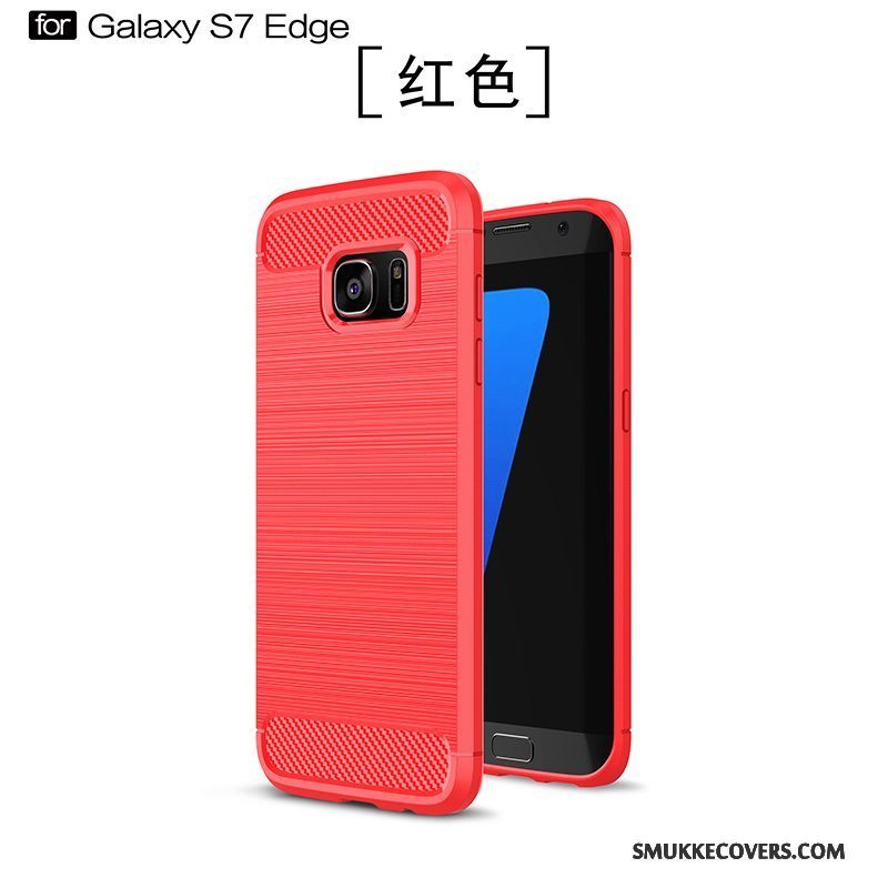 Etui Samsung Galaxy S7 Edge Silikone Silke Telefon, Cover Samsung Galaxy S7 Edge Tasker Nubuck Ny