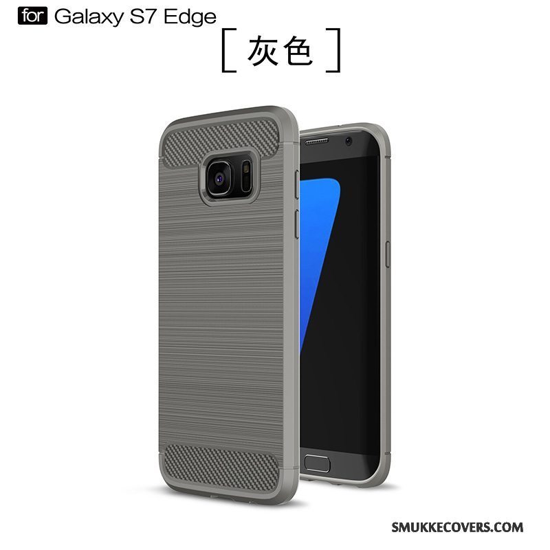 Etui Samsung Galaxy S7 Edge Silikone Silke Telefon, Cover Samsung Galaxy S7 Edge Tasker Nubuck Ny