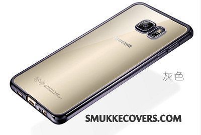 Etui Samsung Galaxy S7 Edge Silikone Telefonmesh, Cover Samsung Galaxy S7 Edge Tasker Gennemsigtig Guld
