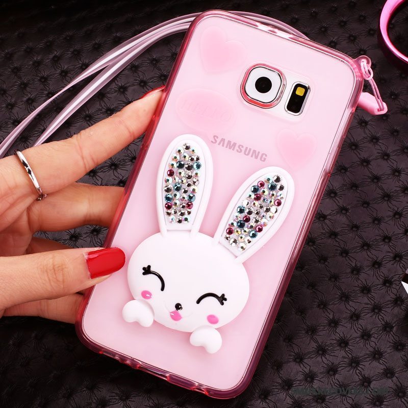 Etui Samsung Galaxy S7 Edge Strass Gennemsigtig Grøn, Cover Samsung Galaxy S7 Edge Cartoon