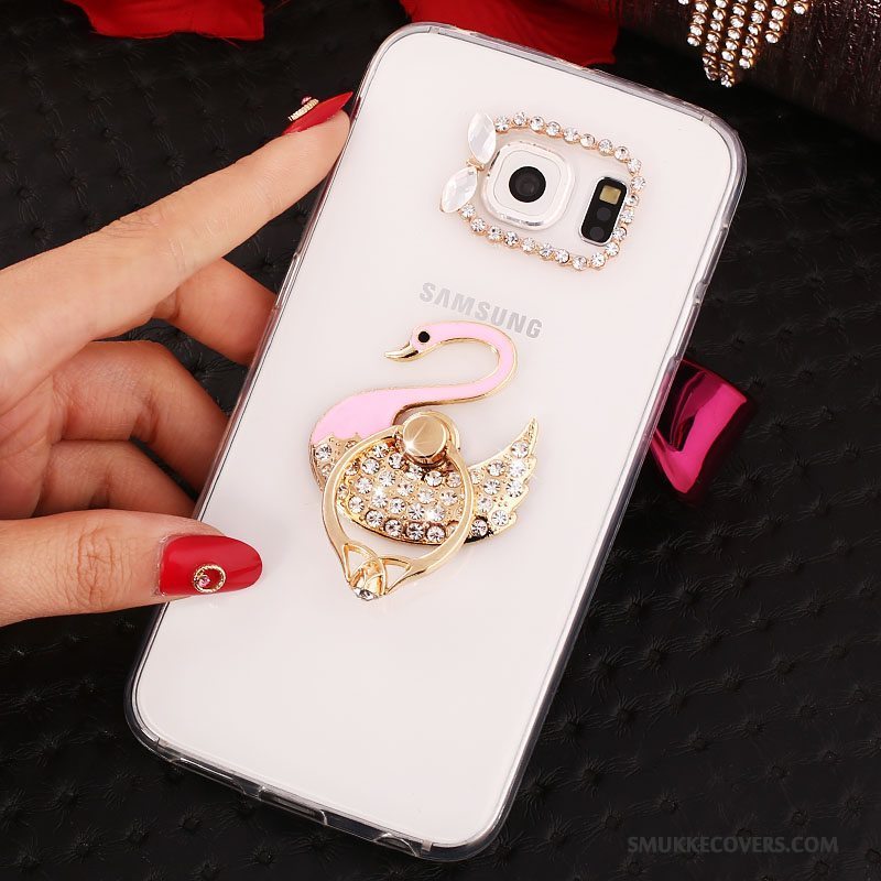 Etui Samsung Galaxy S7 Edge Strass Rød Tynd, Cover Samsung Galaxy S7 Edge Beskyttelse Ring