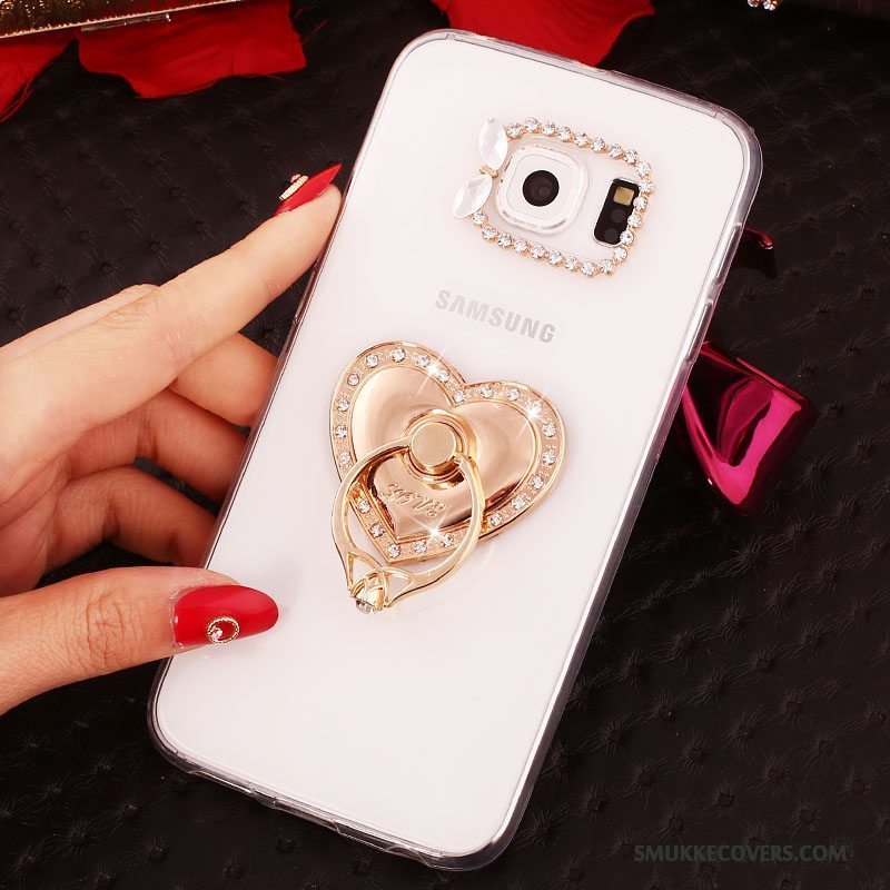 Etui Samsung Galaxy S7 Edge Strass Rød Tynd, Cover Samsung Galaxy S7 Edge Beskyttelse Ring