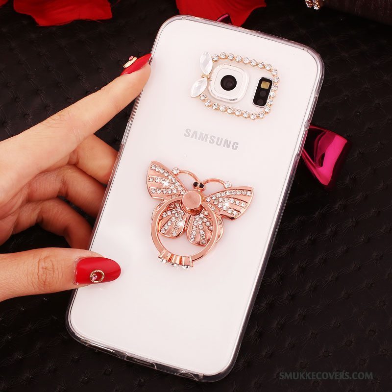 Etui Samsung Galaxy S7 Edge Strass Rød Tynd, Cover Samsung Galaxy S7 Edge Beskyttelse Ring