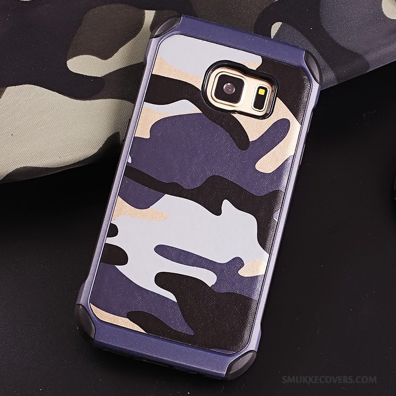 Etui Samsung Galaxy S7 Edge Support Grøn Telefon, Cover Samsung Galaxy S7 Edge Silikone Camouflage Anti-fald