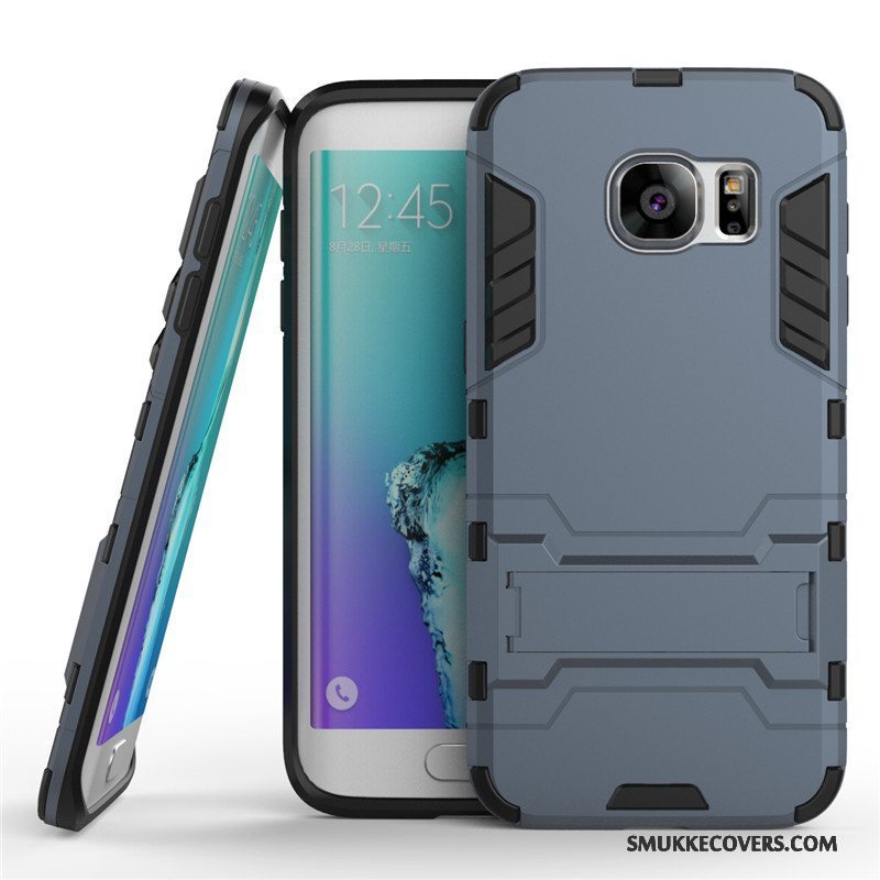 Etui Samsung Galaxy S7 Edge Support Hård Blå, Cover Samsung Galaxy S7 Edge Beskyttelse