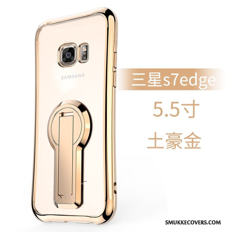 Etui Samsung Galaxy S7 Edge Tasker Guld Telefon, Cover Samsung Galaxy S7 Edge Silikone Anti-fald