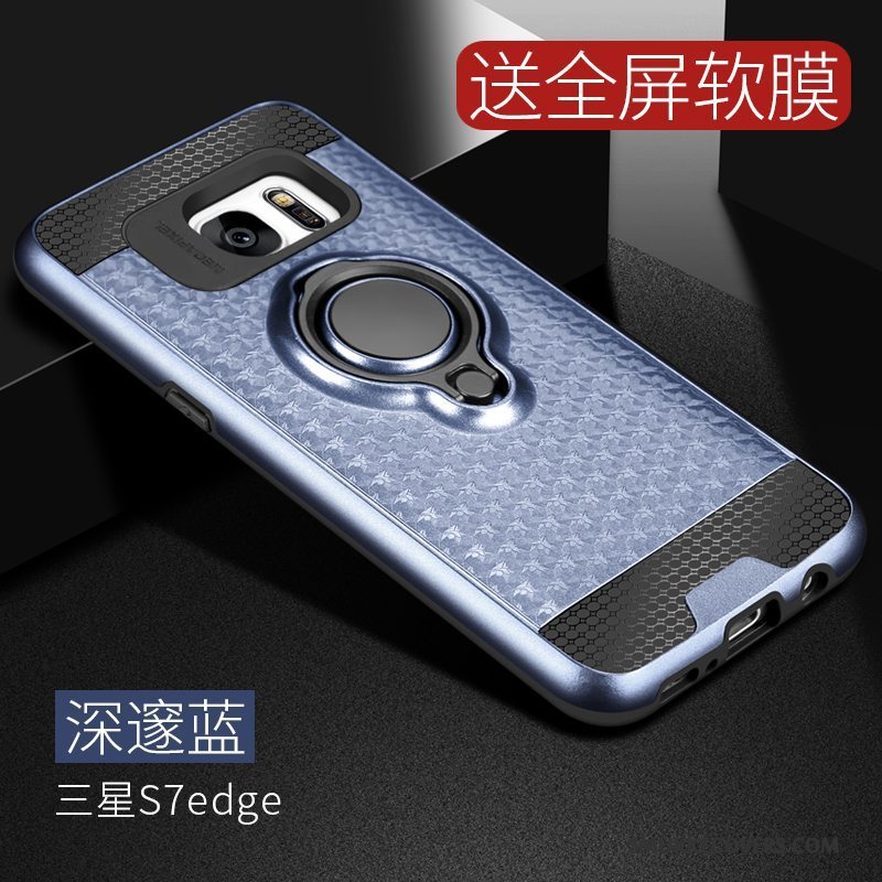 Etui Samsung Galaxy S7 Edge Tasker Hård Anti-fald, Cover Samsung Galaxy S7 Edge Beskyttelse Lyserød Telefon