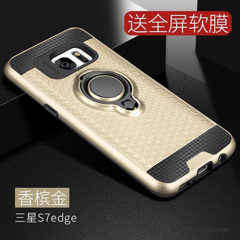 Etui Samsung Galaxy S7 Edge Tasker Hård Anti-fald, Cover Samsung Galaxy S7 Edge Beskyttelse Lyserød Telefon