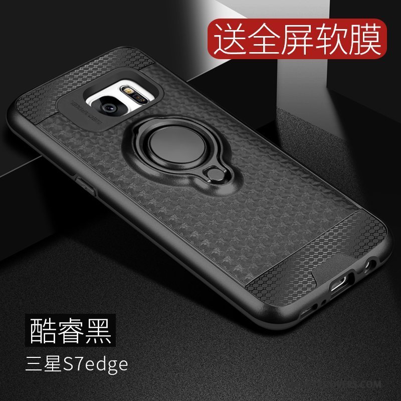 Etui Samsung Galaxy S7 Edge Tasker Hård Anti-fald, Cover Samsung Galaxy S7 Edge Beskyttelse Lyserød Telefon