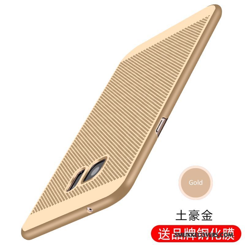 Etui Samsung Galaxy S7 Edge Tasker Hård Nubuck, Cover Samsung Galaxy S7 Edge Beskyttelse Guld Udstrålende