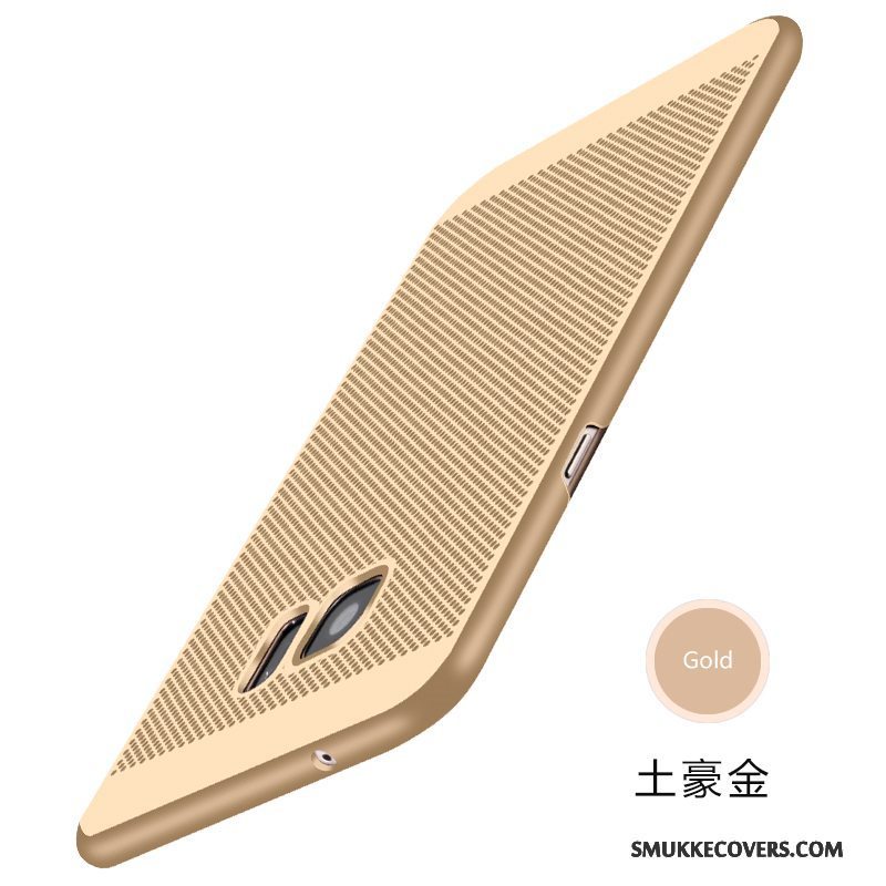 Etui Samsung Galaxy S7 Edge Tasker Hård Nubuck, Cover Samsung Galaxy S7 Edge Beskyttelse Guld Udstrålende