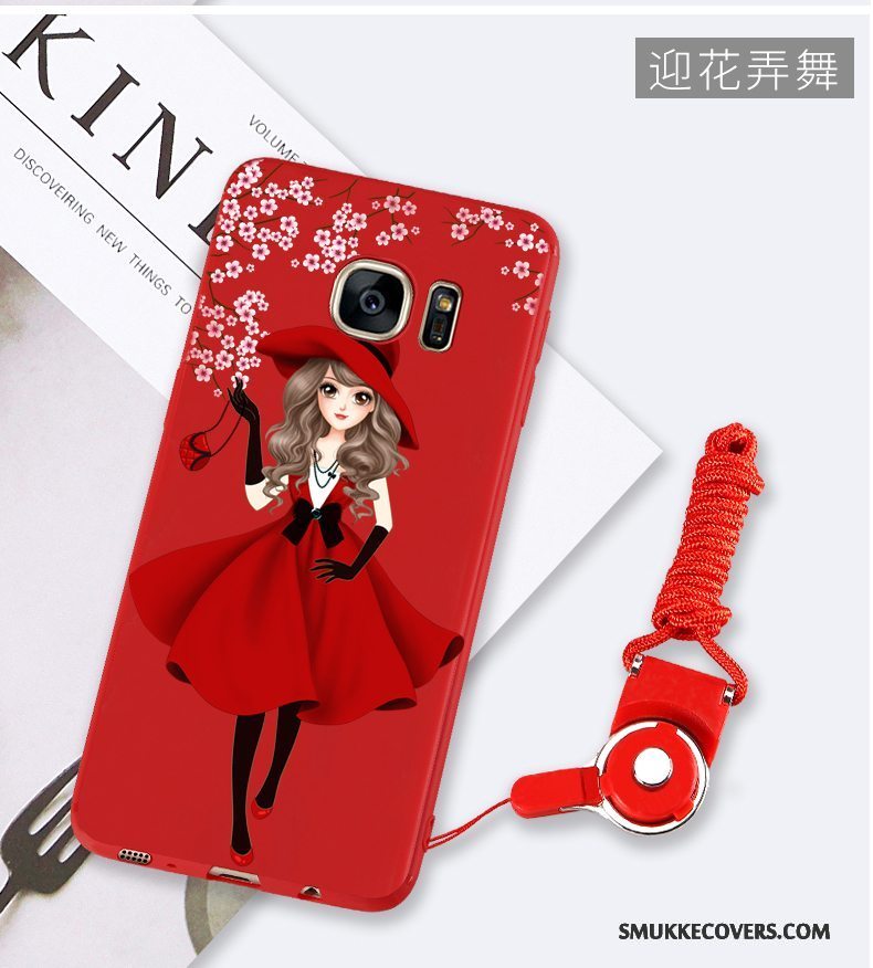 Etui Samsung Galaxy S7 Edge Tasker Rød Telefon, Cover Samsung Galaxy S7 Edge Beskyttelse Sort Anti-fald