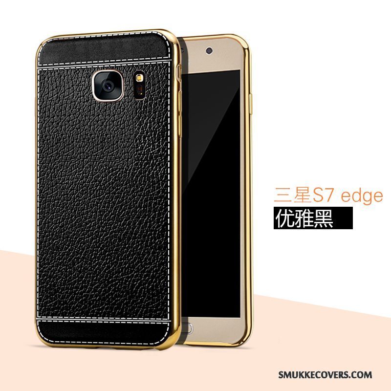 Etui Samsung Galaxy S7 Edge Tasker Sort Telefon, Cover Samsung Galaxy S7 Edge Blød Anti-fald