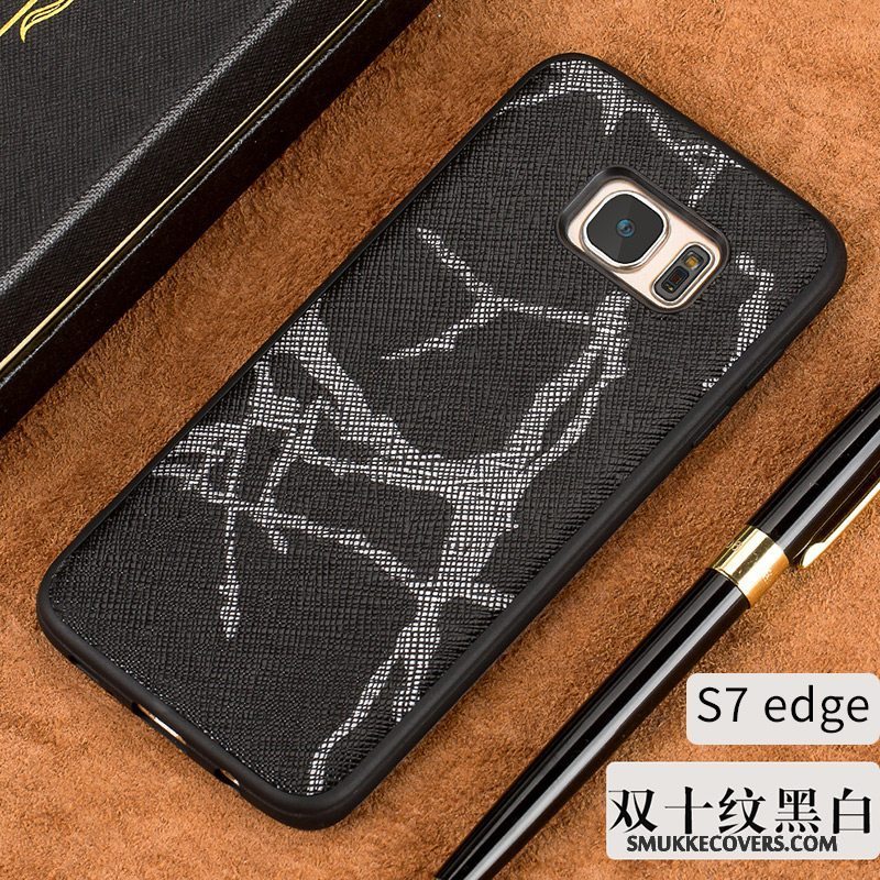 Etui Samsung Galaxy S7 Edge Tasker Sort Tynd, Cover Samsung Galaxy S7 Edge Blød Europa Elegante