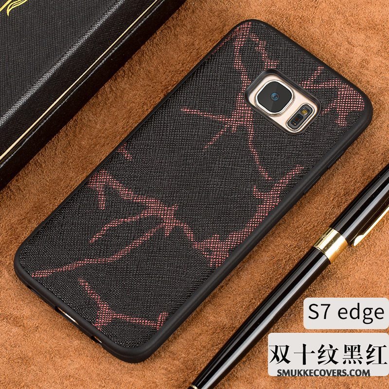 Etui Samsung Galaxy S7 Edge Tasker Sort Tynd, Cover Samsung Galaxy S7 Edge Blød Europa Elegante