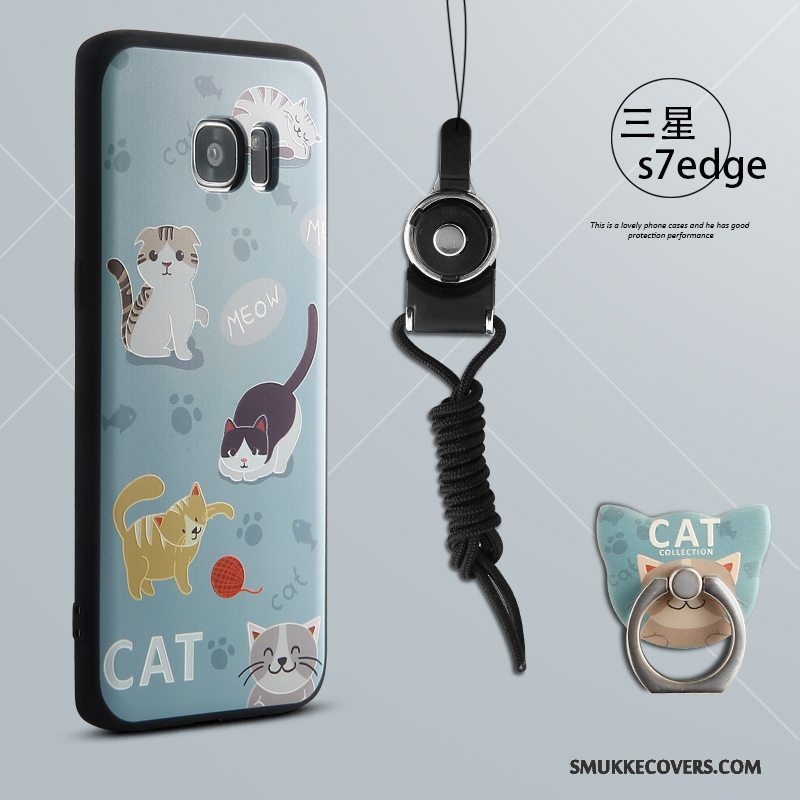 Etui Samsung Galaxy S7 Edge Tasker Telefonaf Personlighed, Cover Samsung Galaxy S7 Edge Kreativ Lyseblå