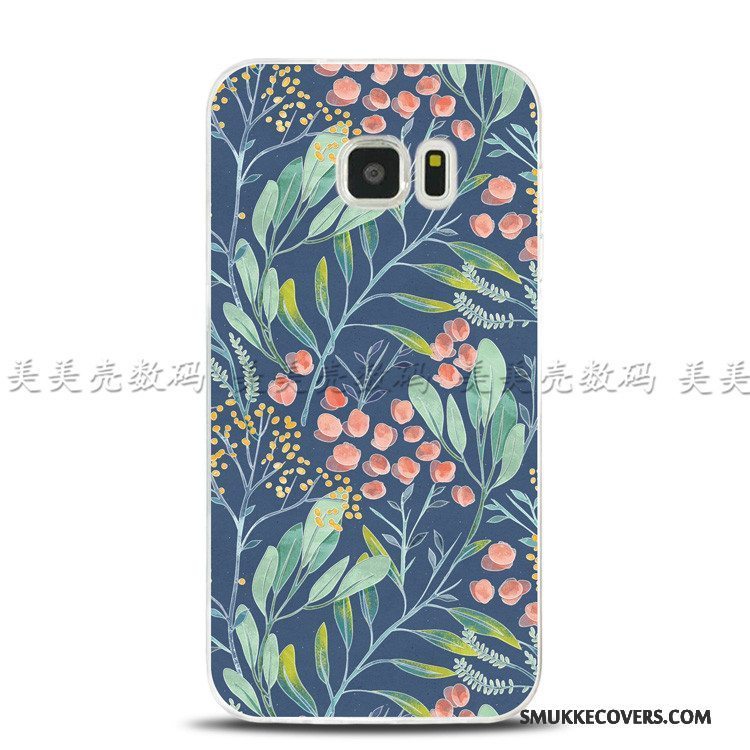 Etui Samsung Galaxy S7 Edge Tasker Telefonblomster, Cover Samsung Galaxy S7 Edge Relief Ring Lyserød