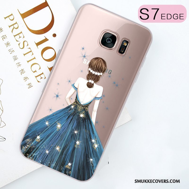 Etui Samsung Galaxy S7 Edge Tasker Trend Lilla, Cover Samsung Galaxy S7 Edge Strass Telefonsmuk