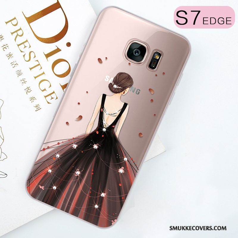 Etui Samsung Galaxy S7 Edge Tasker Trend Lilla, Cover Samsung Galaxy S7 Edge Strass Telefonsmuk