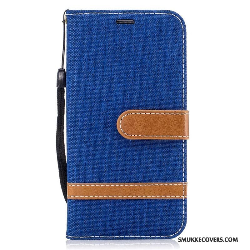 Etui Samsung Galaxy S7 Edge Tegnebog Denim Ny, Cover Samsung Galaxy S7 Edge Folio Lilla