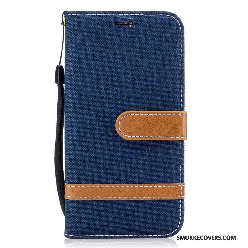 Etui Samsung Galaxy S7 Edge Tegnebog Denim Ny, Cover Samsung Galaxy S7 Edge Folio Lilla