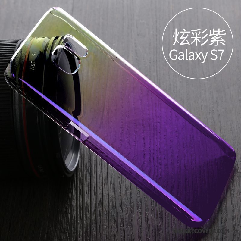 Etui Samsung Galaxy S7 Kreativ Gennemsigtig Anti-fald, Cover Samsung Galaxy S7 Beskyttelse Blå Telefon