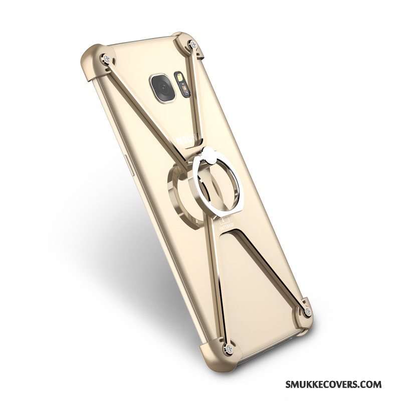 Etui Samsung Galaxy S7 Kreativ Guld Telefon, Cover Samsung Galaxy S7 Metal Af Personlighed Ring