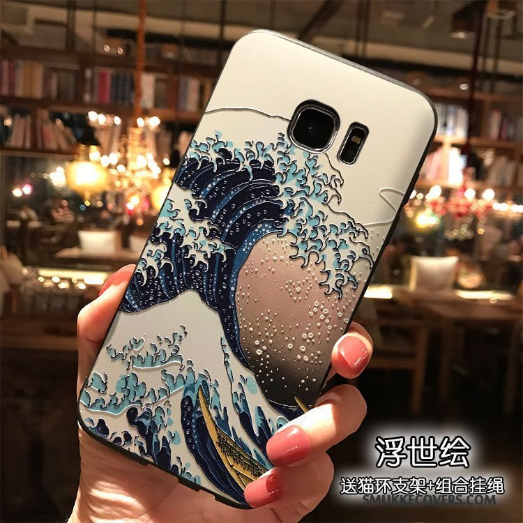 Etui Samsung Galaxy S7 Kreativ Trend Havbølger, Cover Samsung Galaxy S7 Farve Hængende Ornamenter Telefon