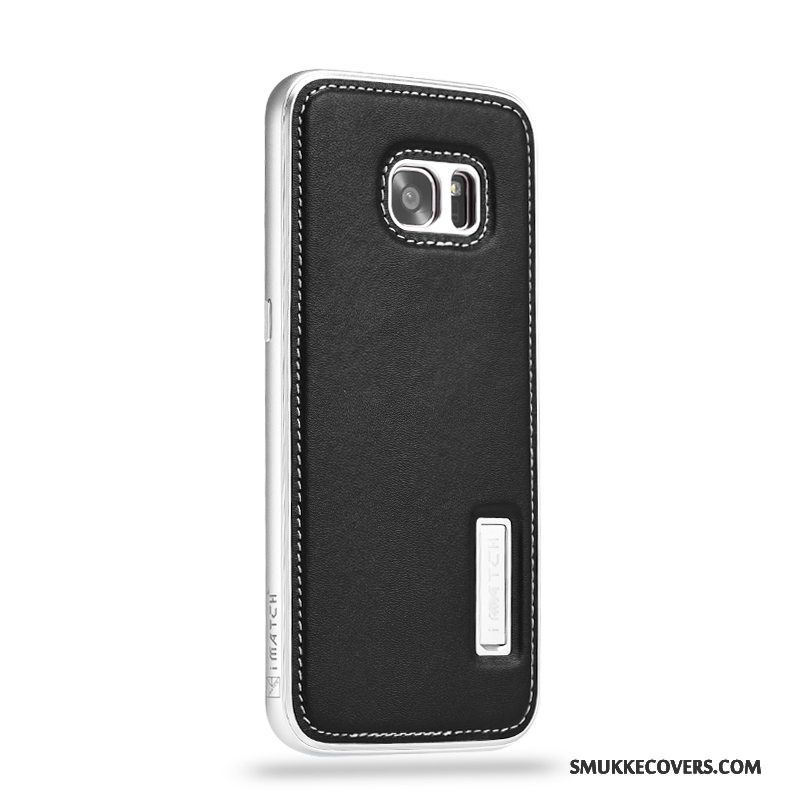 Etui Samsung Galaxy S7 Læder Anti-fald Business, Cover Samsung Galaxy S7 Metal Telefonrød