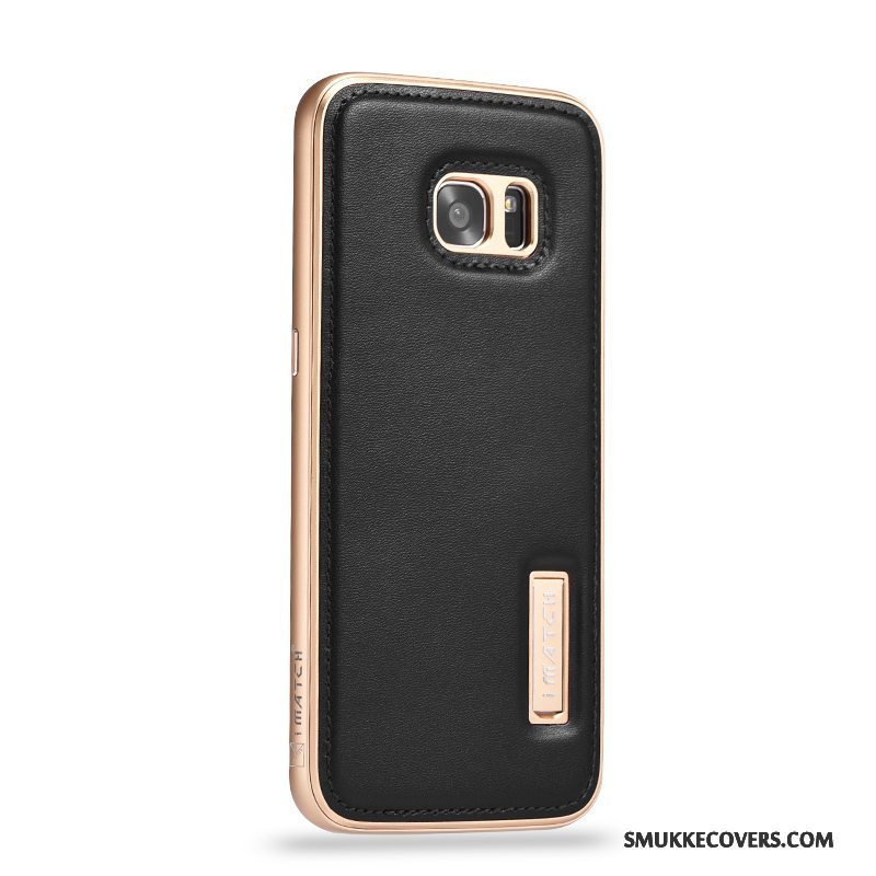 Etui Samsung Galaxy S7 Læder Anti-fald Business, Cover Samsung Galaxy S7 Metal Telefonrød