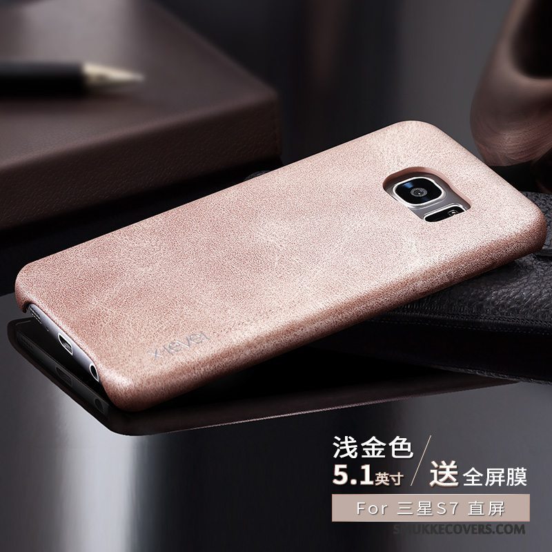 Etui Samsung Galaxy S7 Læder Anti-fald Tynd, Cover Samsung Galaxy S7 Beskyttelse Lyse Telefon