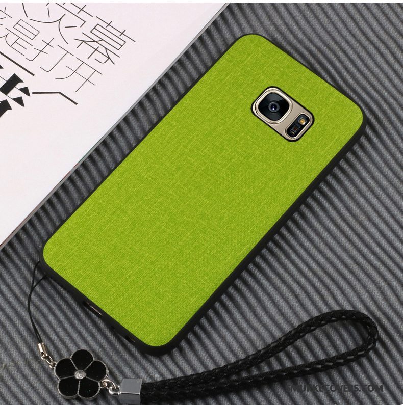 Etui Samsung Galaxy S7 Læder Grøn Telefon, Cover Samsung Galaxy S7 Blød