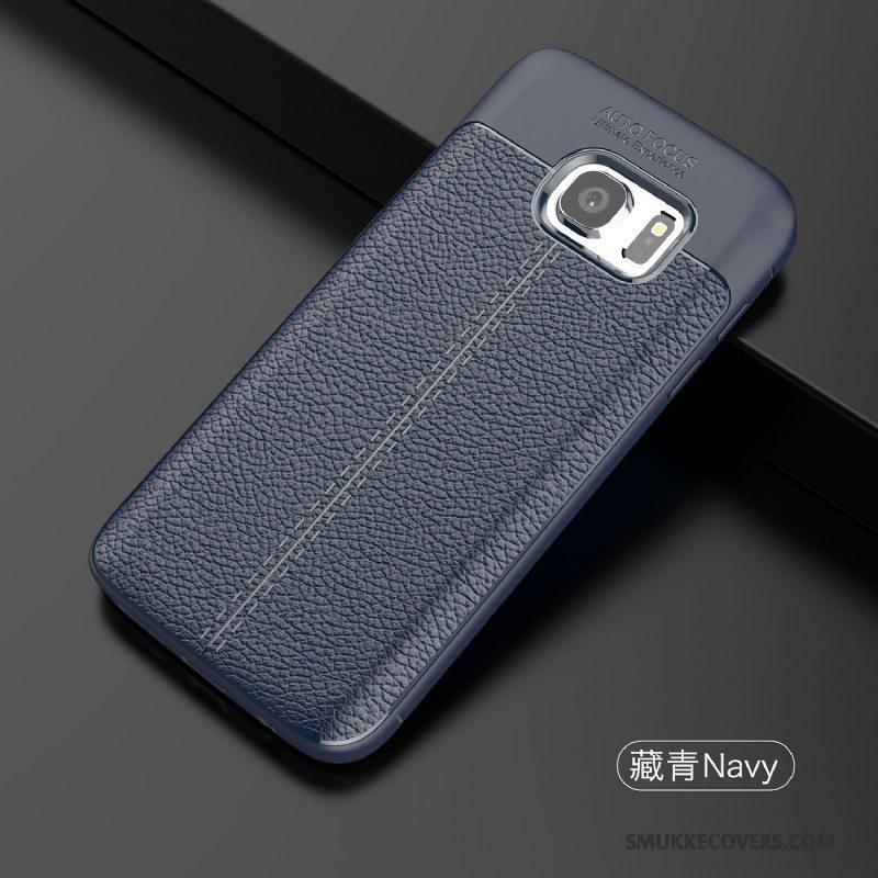 Etui Samsung Galaxy S7 Læder Mønster Business, Cover Samsung Galaxy S7 Luksus Grå Anti-fald
