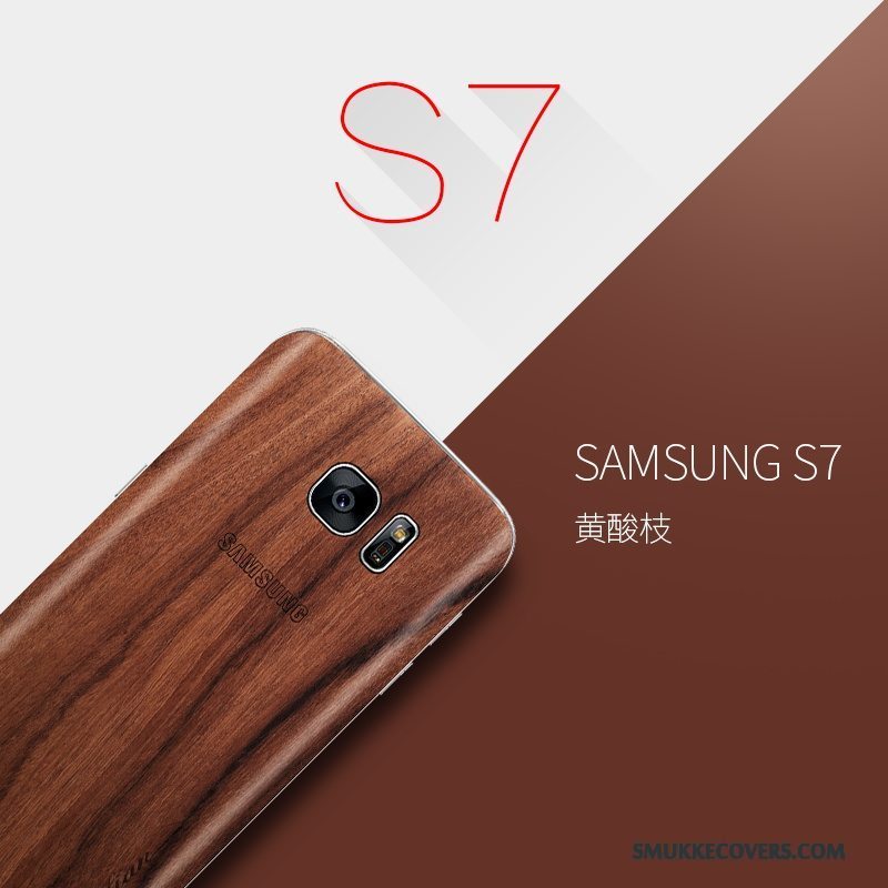 Etui Samsung Galaxy S7 Massivt Træ Tynd Telefon, Cover Samsung Galaxy S7 Tasker