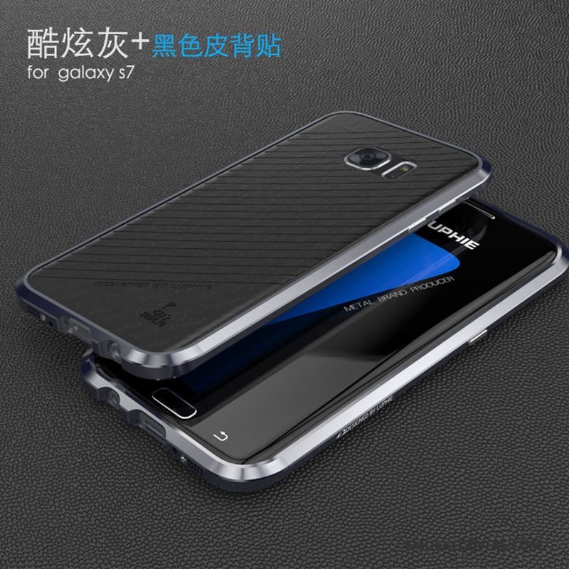 Etui Samsung Galaxy S7 Metal Telefonramme, Cover Samsung Galaxy S7 Beskyttelse Tynd Rød