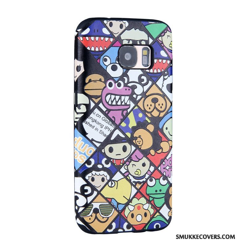 Etui Samsung Galaxy S7 Relief Telefonblå, Cover Samsung Galaxy S7 Cartoon Trend