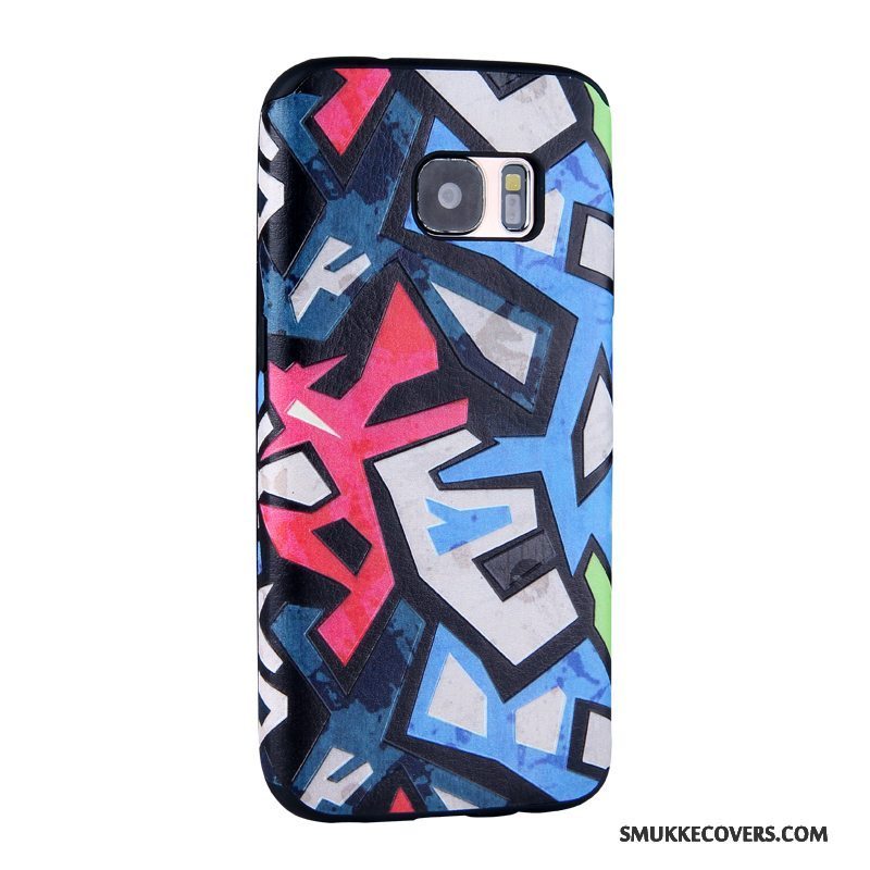 Etui Samsung Galaxy S7 Relief Telefonblå, Cover Samsung Galaxy S7 Cartoon Trend